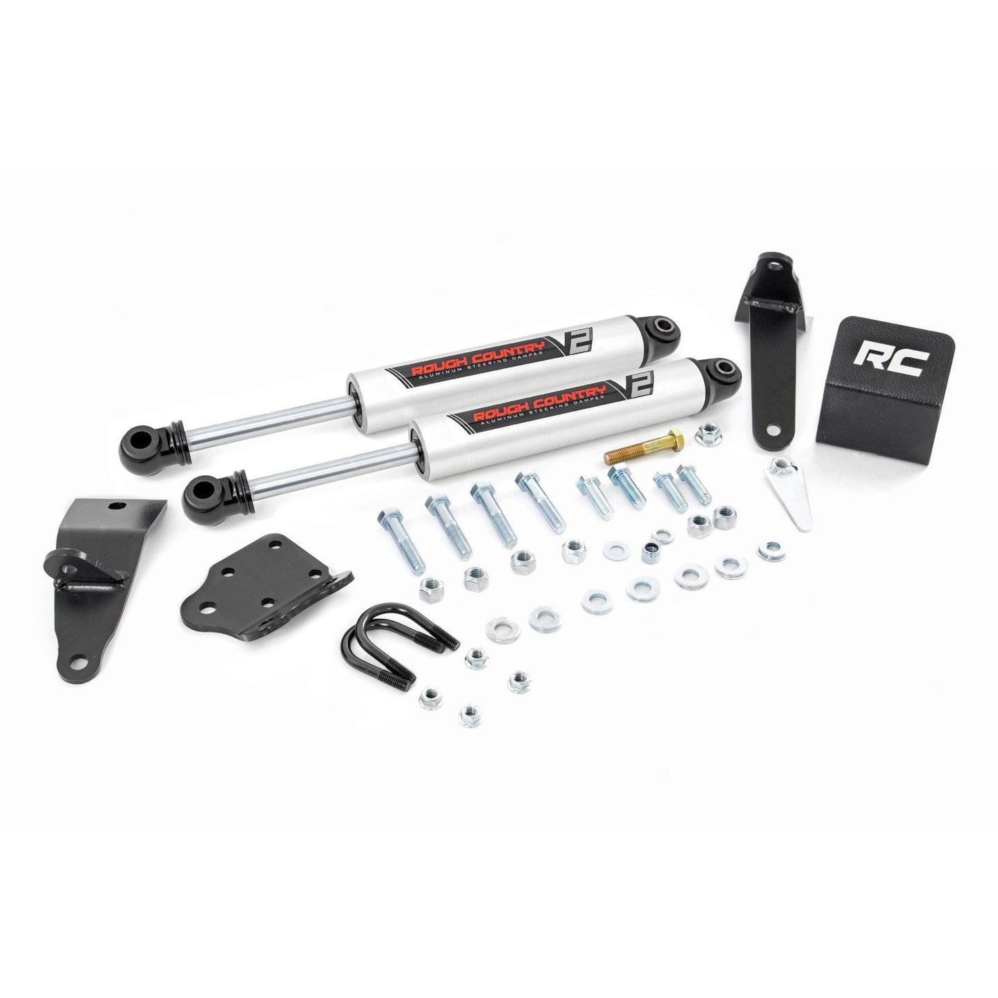 ROUGH COUNTRY V2 Steering Stabilizer | Dual | 2-8 Inch Lift | Ram 2500 (10-13)/3500 (10-12)  | 8749570