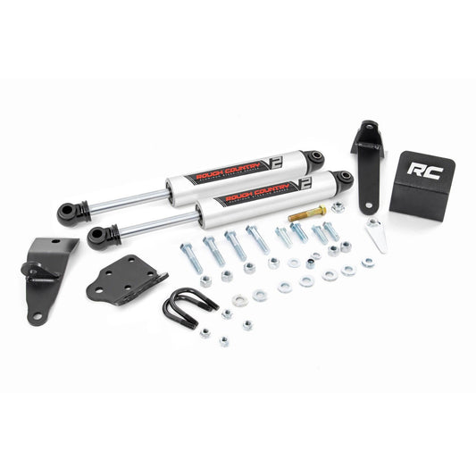 ROUGH COUNTRY V2 Steering Stabilizer | Dual | 2-8 Inch Lift | Ram 2500 (10-13)/3500 (10-12)  | 8749570
