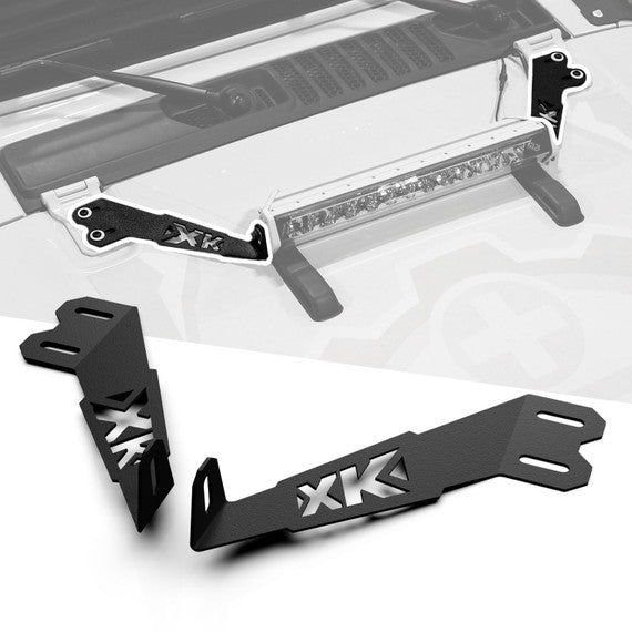 XKGLOW | Jeep JK Hood 20" Light Bar Bracket Kit | XK-BRC-JK-H