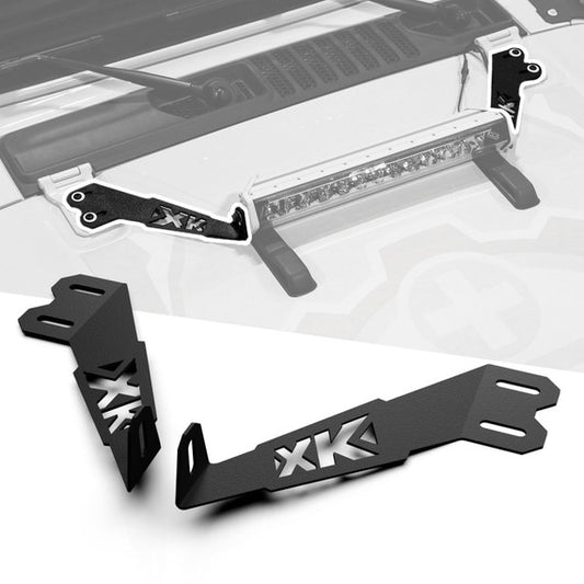 XKGLOW | Jeep JK Hood 20" Light Bar Bracket Kit | XK-BRC-JK-H