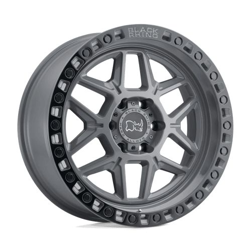 Black Rhino KELSO Battleship Gray W/ Black Ring off-road wheel with rugged monoblock design.