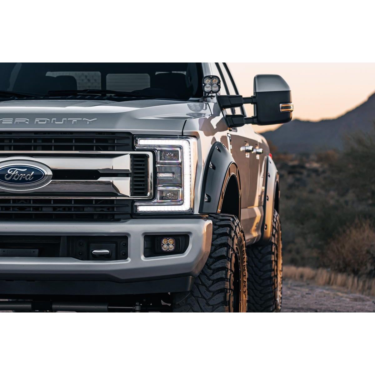 ROUGH COUNTRY | Fender Flares  Defender  G1 Absolute Black  Ford F-250/F-350 Super Duty (17-22) | A-F21112-G1