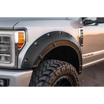 ROUGH COUNTRY | Fender Flares  Defender  G1 Absolute Black  Ford F-250/F-350 Super Duty (17-22) | A-F21112-G1