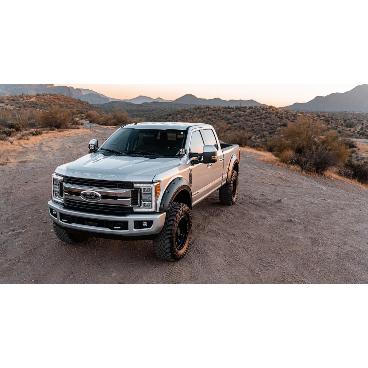 ROUGH COUNTRY | Fender Flares  Defender  G1 Absolute Black  Ford F-250/F-350 Super Duty (17-22) | A-F21112-G1