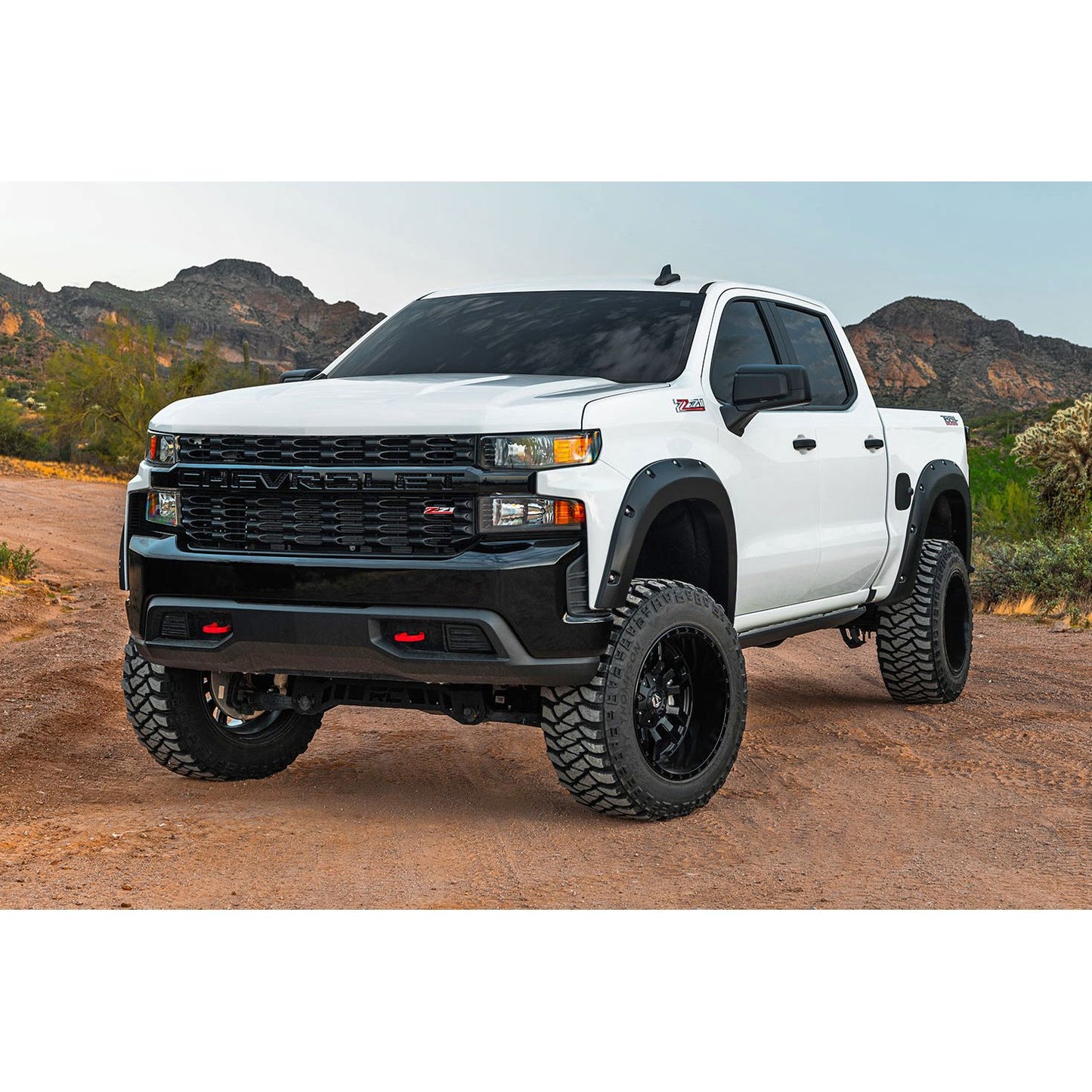 ROUGH COUNTRY | Pocket Fender Flares  G42 White Sands  Chevy Silverado 1500 2WD/4WD (22-26) | F-C12211-G42