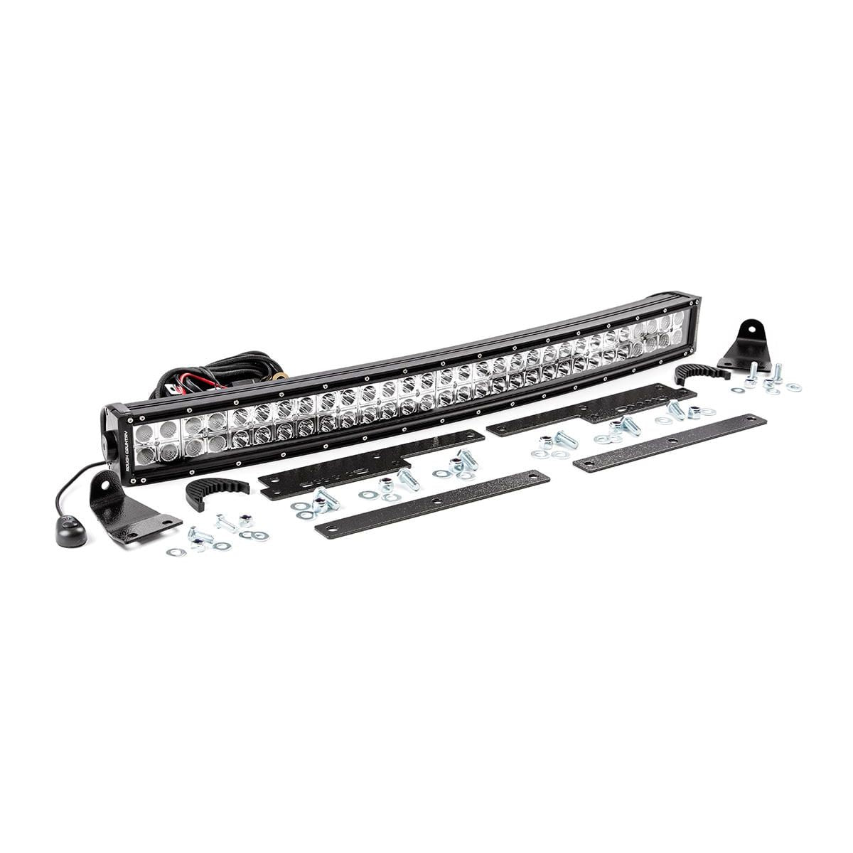 ROUGH COUNTRY LED Light Kit | Behind Grille Mount | 30" Black Dual Row | White DRL | Chevy Silverado 1500 (14-15) | 70624