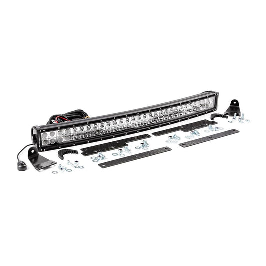 ROUGH COUNTRY LED Light Kit | Behind Grille Mount | 30" Black Dual Row | White DRL | Chevy Silverado 1500 (14-15) | 70624