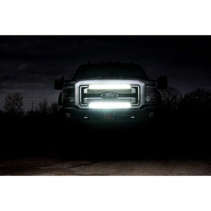 ROUGH COUNTRY LED Light Kit | Grill | 30" Black Single Row | White DRL | Ford F-250/F-350 Super Duty (11-16) | 70530BLDRL