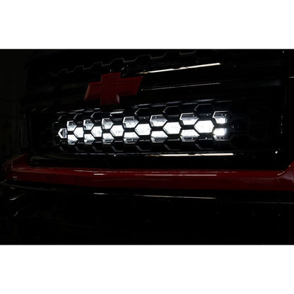 ROUGH COUNTRY LED Light Kit | Behind Grille Mount | 30" Black Dual Row | White DRL | Chevy Silverado 1500 (14-15) | 70624
