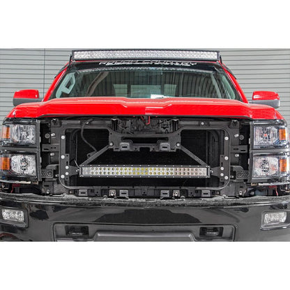 ROUGH COUNTRY LED Light Kit | Behind Grille Mount | 30" Black Dual Row | White DRL | Chevy Silverado 1500 (14-15) | 70624