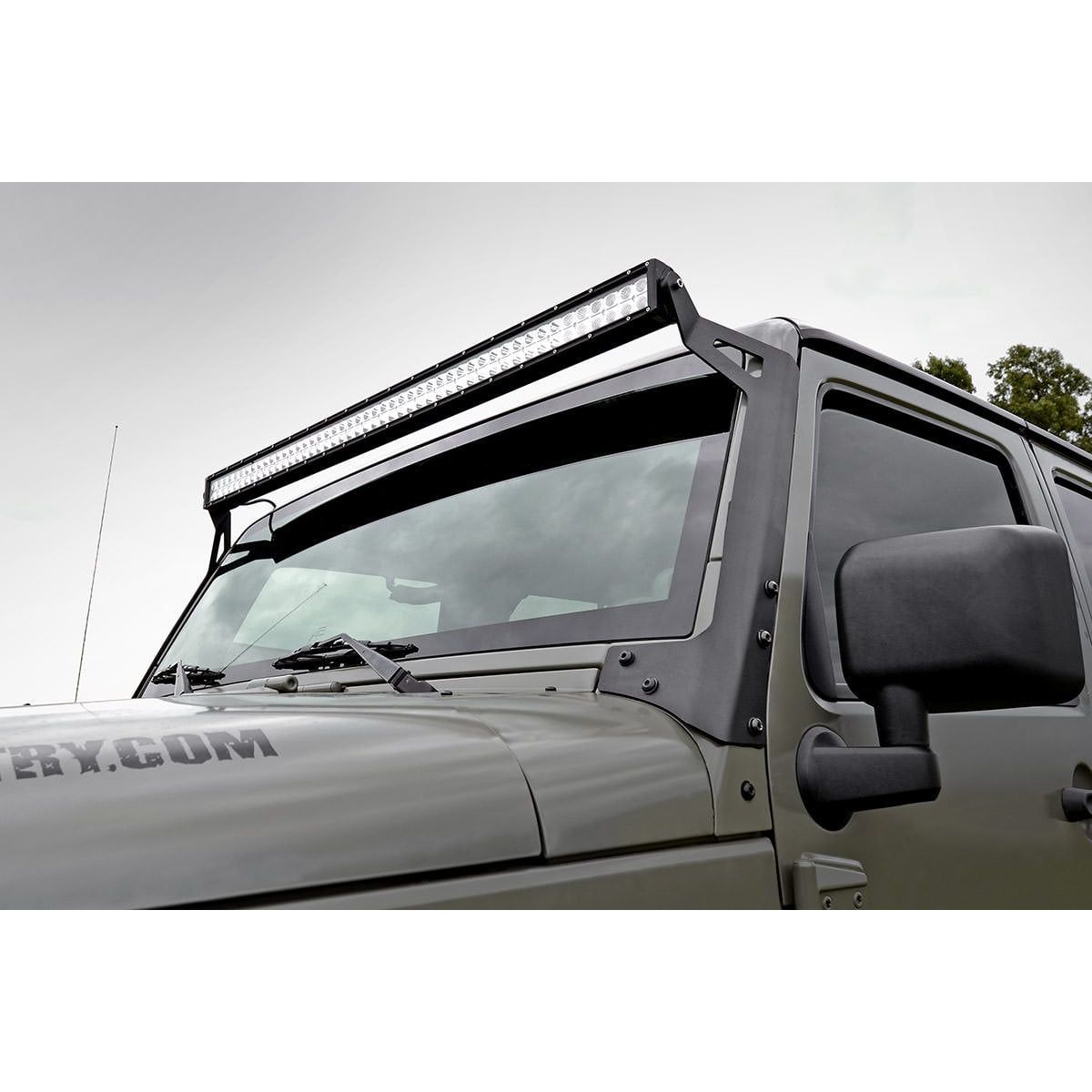 ROUGH COUNTRY LED Light Kit | Windshield Mount | 50" Black Dual Row | Jeep Wrangler JK (07-18) | 70504BL