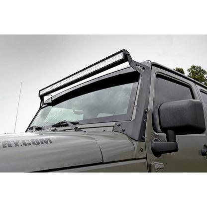 ROUGH COUNTRY LED Light Kit | Windshield Mount | 50" Black Dual Row | Jeep Wrangler JK (07-18) | 70504BL