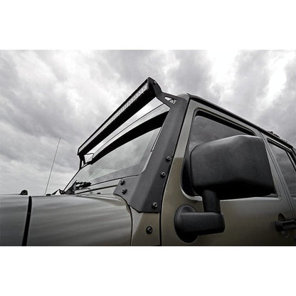 ROUGH COUNTRY LED Light Kit | Windshield Mount | 50" Black Dual Row | Jeep Wrangler JK (07-18) | 70504BL
