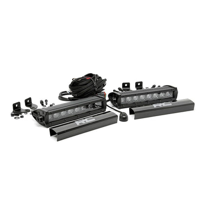 ROUGH COUNTRY 8 Inch Black Series LED Light Bar | Single Row | Pair | 70728BL