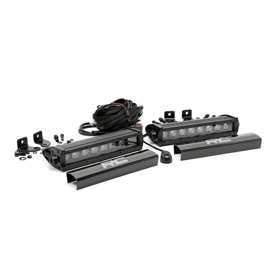 ROUGH COUNTRY 8 Inch Black Series LED Light Bar | Single Row | Pair | 70728BL
