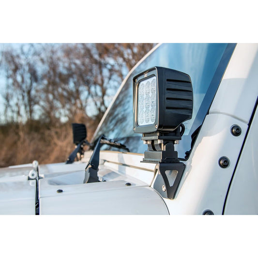 ROUGH COUNTRY Light Mounts | Lower Windshield | Jeep Wrangler JK/Wrangler Unlimited  (07-18) | 6004