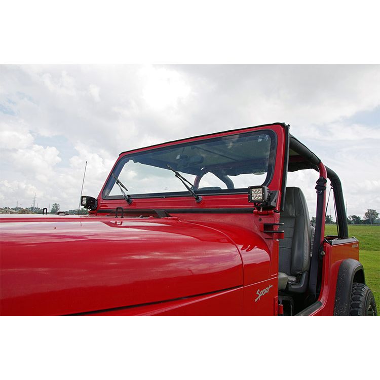 ROUGH COUNTRY LED Light Mount | Lower Windshield | Pod Pair | Jeep Wrangler YJ 4WD (87-95) | 70510