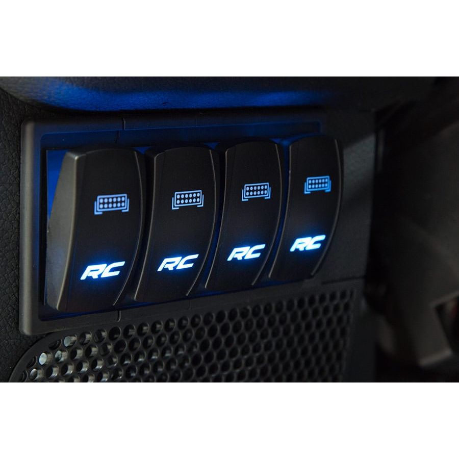 ROUGH COUNTRY Rocker Switch | 2x1 with Logo | Blue Back Light | 709SW