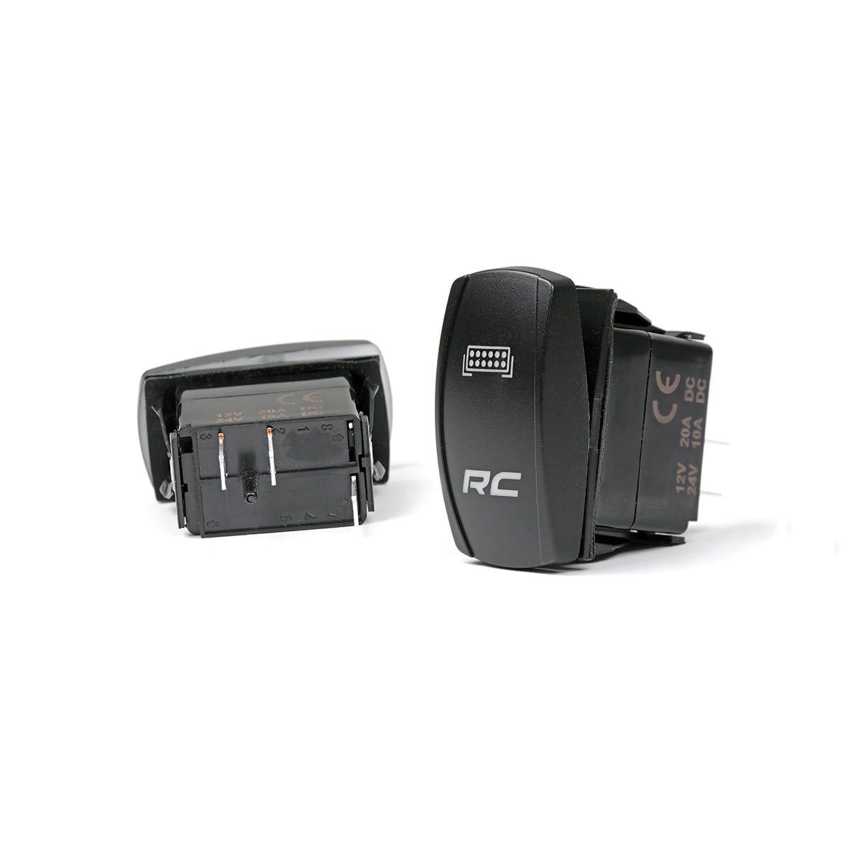 ROUGH COUNTRY Rocker Switch | 2x1 with Logo | Blue Back Light | 709SW