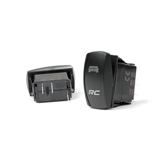 ROUGH COUNTRY Rocker Switch | 2x1 with Logo | Blue Back Light | 709SW