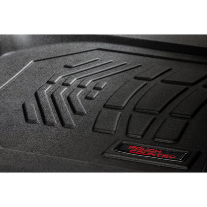 ROUGH COUNTRY Sure-Fit Floor Mats | FR & RR | FR Over Hump | Crew | Chevy/GMC 1500/2500HD/3500HD (19-25) | SM21613