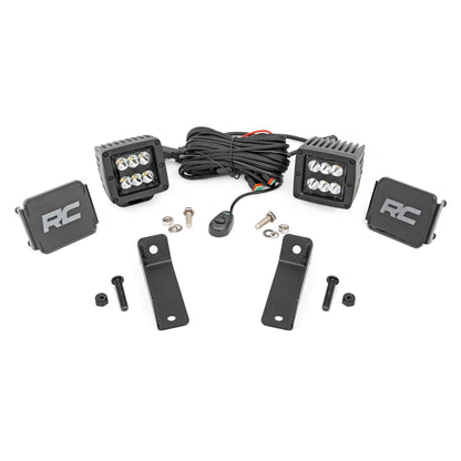 ROUGH COUNTRY LED Light Kit | Rear Mount | 2" Black Pair | Flood | Can-Am Maverick Sport 1000R  | 97082