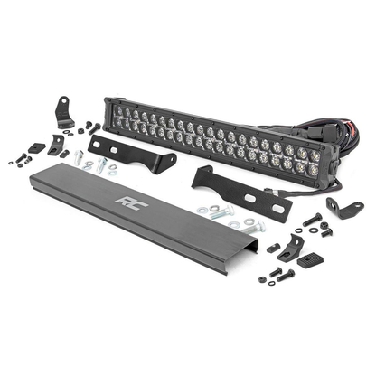 ROUGH COUNTRY LED Light Kit | Bumper Mount | 20" Black Dual Row | White DRL | Jeep Grand Cherokee WK2 (11-20) | 70773DRL