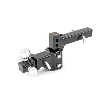 ROUGH COUNTRY Adjustable Trailer Hitch | 6 Inch Drop | Multi-Ball Mount | Fits 2 Inch Receiver | 99100