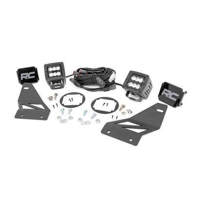 ROUGH COUNTRY LED Light Kit | Fog Mount | 2" Black Pair | Spot | Nissan Frontier (05-20) | 71023