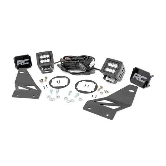 ROUGH COUNTRY LED Light Kit | Fog Mount | 2" Black Pair | Spot | Nissan Frontier (05-20) | 71023