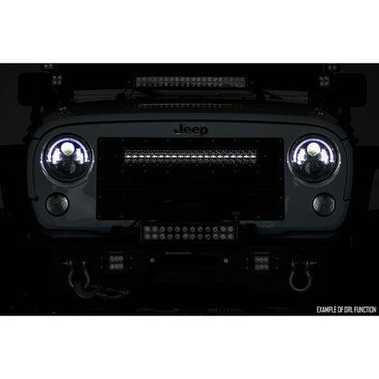 ROUGH COUNTRY Mesh Grille | 30" Dual Row LED | Black | Amber DRL | GMC Sierra 1500 (14-15) | 70190BDA