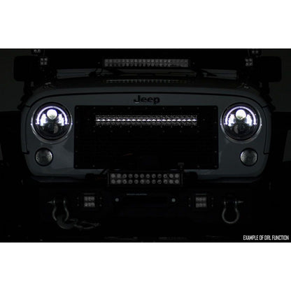 ROUGH COUNTRY Mesh Grille | 30" Dual Row LED | Black | White DRL | GMC Sierra 1500 (14-15) | 70190DRL