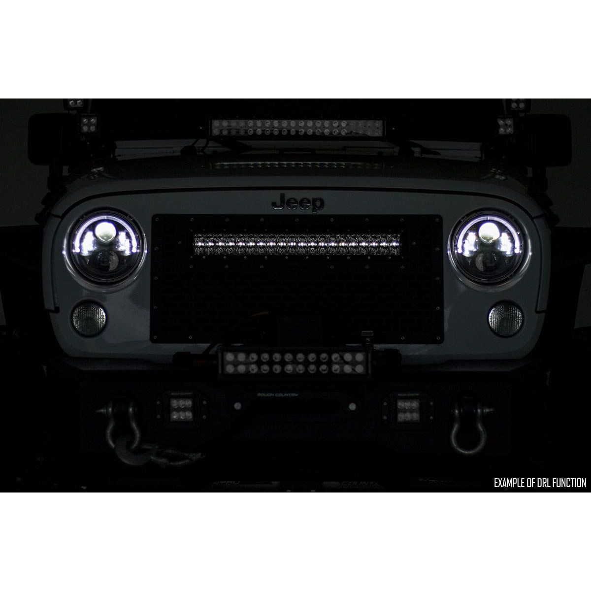 ROUGH COUNTRY Mesh Grille | 30" Dual Row LED | Black Ser | Ford F-150 2WD/4WD (2015-2017) | 70193DRL