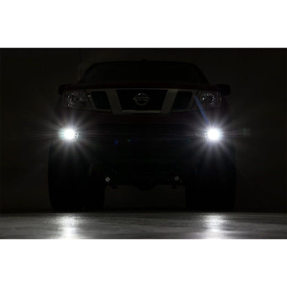 ROUGH COUNTRY LED Light Kit | Fog Mount | 2" Black Pair | Spot | Nissan Frontier (05-20) | 71023