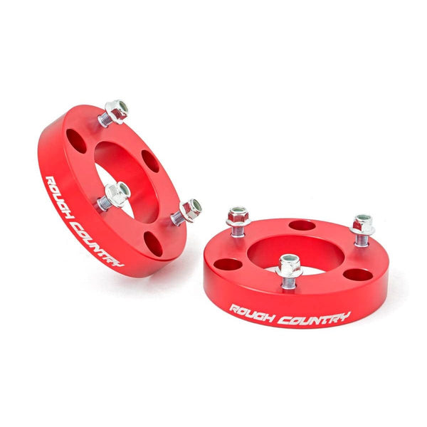 ROUGH COUNTRY | 2" Leveling Kit Red Spacers | 04-24 Nissan Titan 2WD/4WD | 863RED