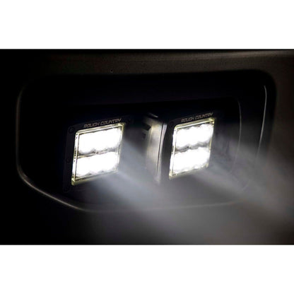 ROUGH COUNTRY LED Light Kit | Fog Mount | Dual 2" Black Pairs | Flood | Ford F-150 (15-17) | 70833