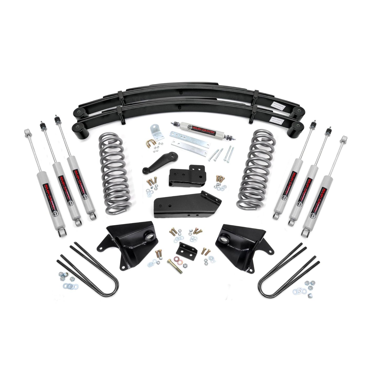 ROUGH COUNTRY | 4 Inch Lift Kit  Quad Front Shocks  Rear Springs  Ford F-150 4WD (80-96) | 52033