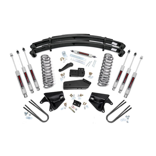ROUGH COUNTRY | 4 Inch Lift Kit  Quad Front Shocks  Rear Springs  Ford F-150 4WD (80-96) | 52033