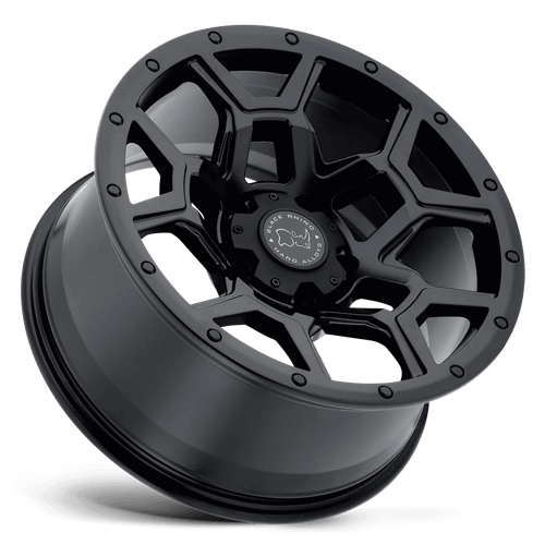Black Rhino OVERLAND Matte Black wheel showcasing rugged design and monoblock construction.