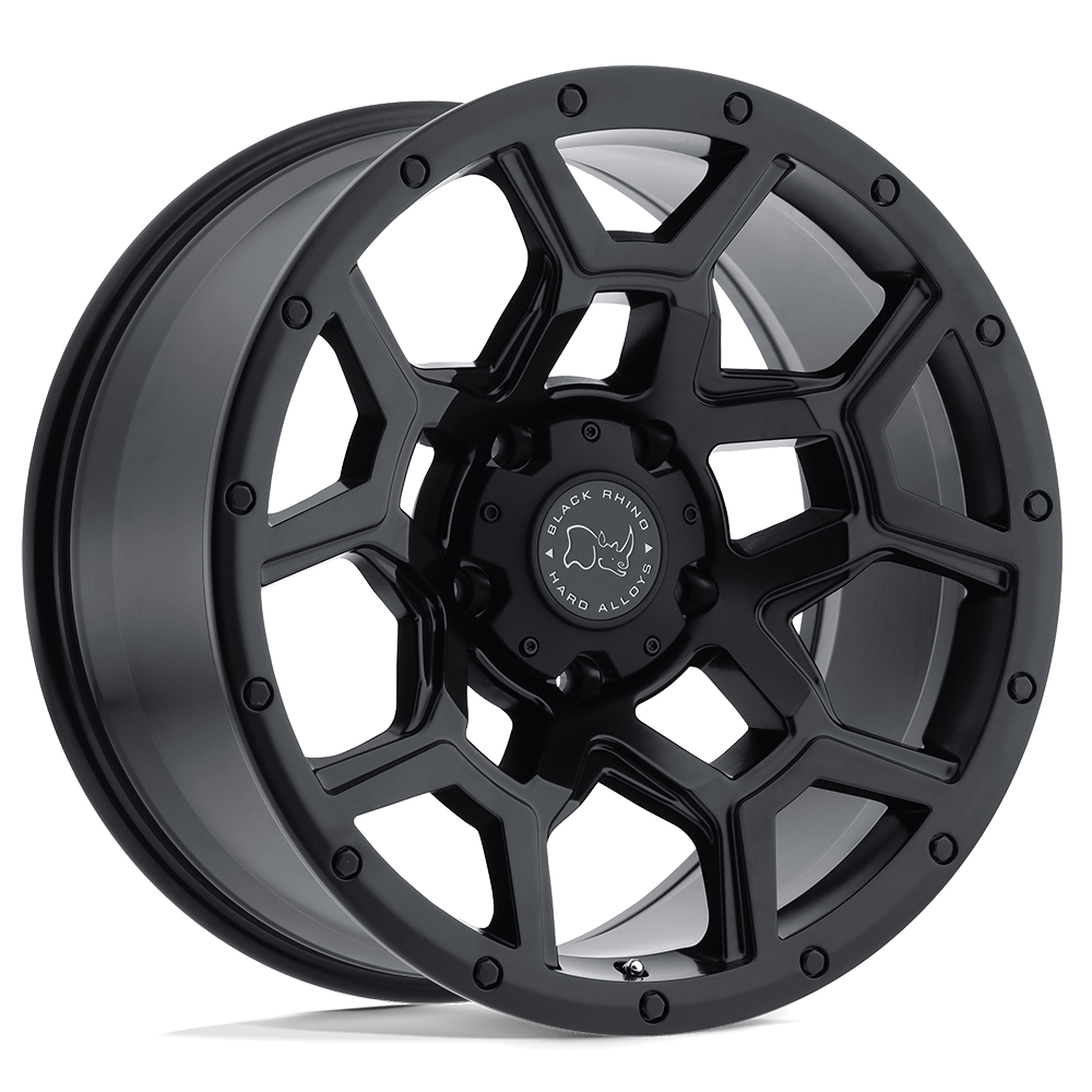 Black Rhino OVERLAND Matte Black wheel showcasing rugged design and off-road capabilities.