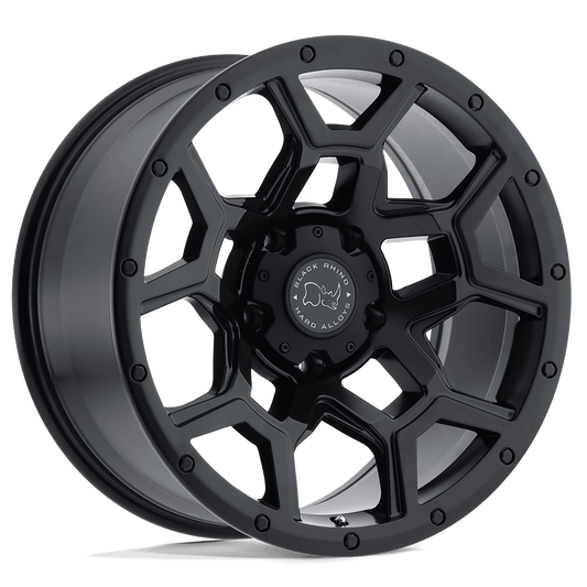 Black Rhino OVERLAND Matte Black wheel showcasing rugged design and off-road capabilities.