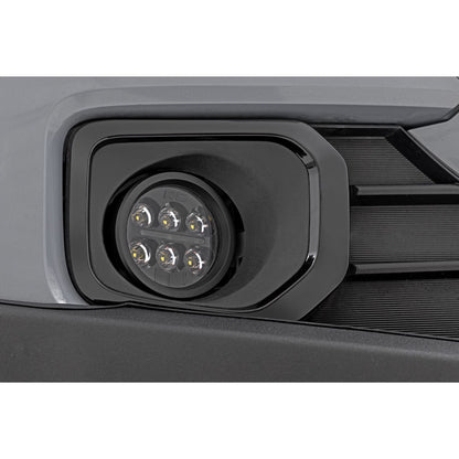 ROUGH COUNTRY | LED Fog Light Kit  3.5 Inch Round Black Series  Amber DRL  Toyota Tacoma (16-23) | 71095