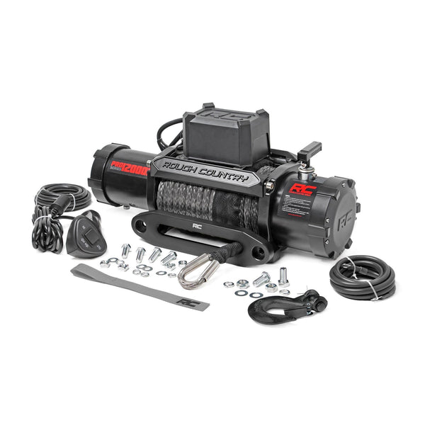 ROUGH COUNTRY | 12000-Lb Pro Series Winch  Synthetic Rope | PRO12000S