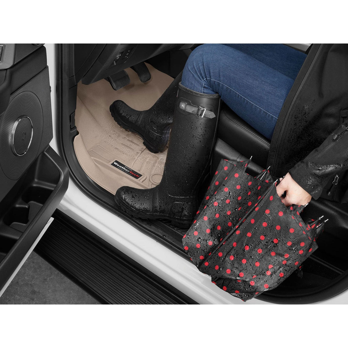 WeatherTech FloorLiner representative image; exact shape and colour vary