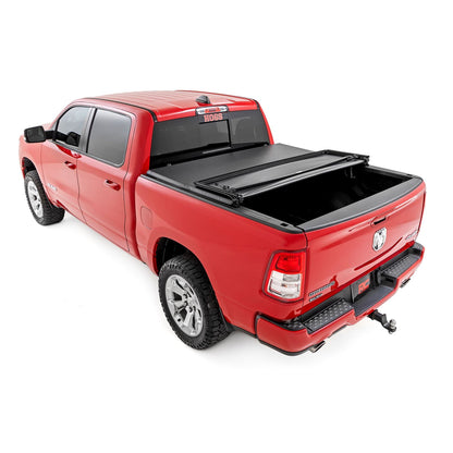 ROUGH COUNTRY Soft Tri-Fold Bed Cover | 5'7" Bed | Ram 1500 (19-25)/1500 TRX (21-24)  | 41307550A
