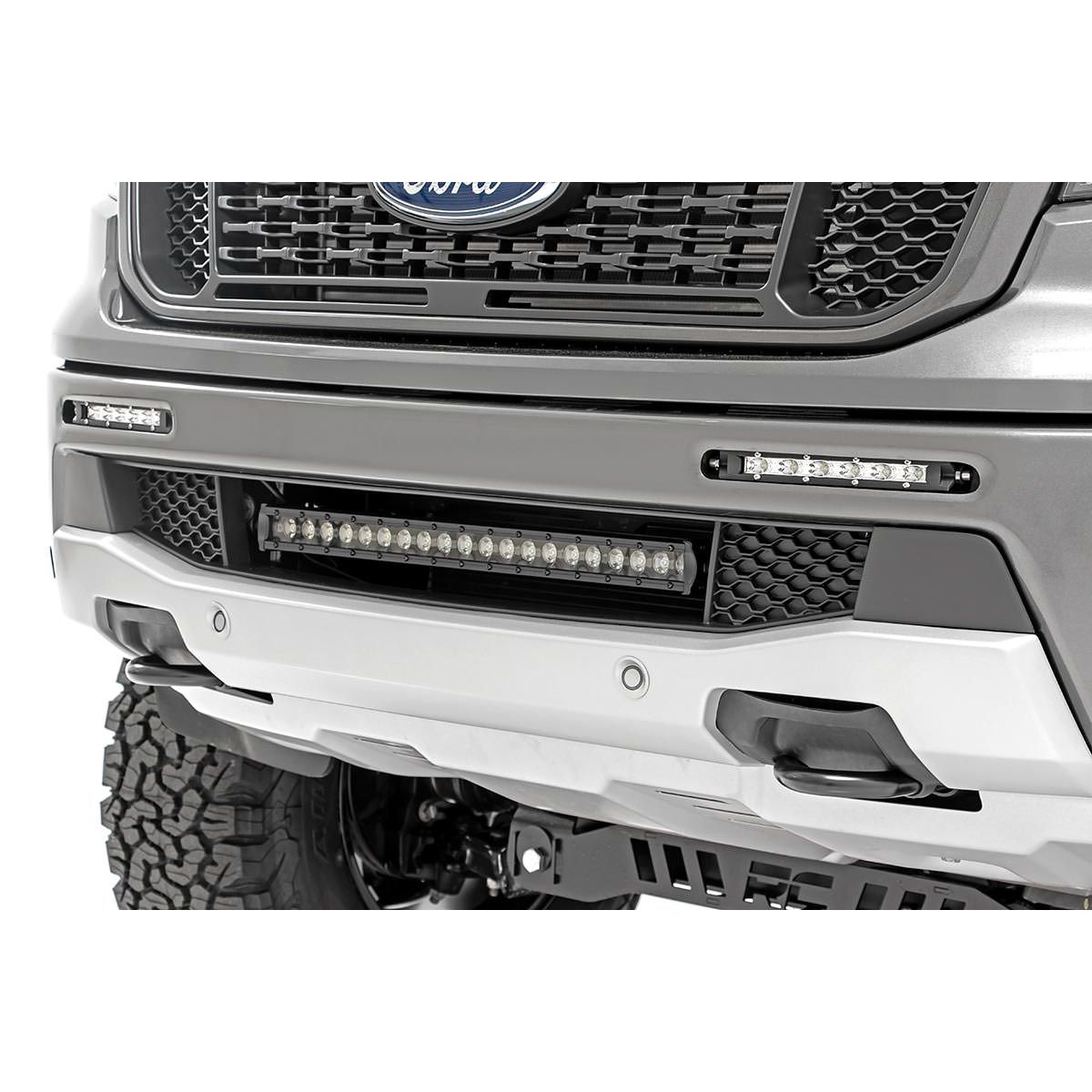 ROUGH COUNTRY LED Light Kit | Bumper Mount | 20" Black Single Row | Ford Ranger (19-23) | 70815
