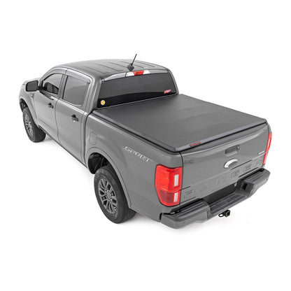 ROUGH COUNTRY Soft Tri-Fold Bed Cover | 5' Bed | Ford Ranger 2WD/4WD (2019-2023) | 41219500A