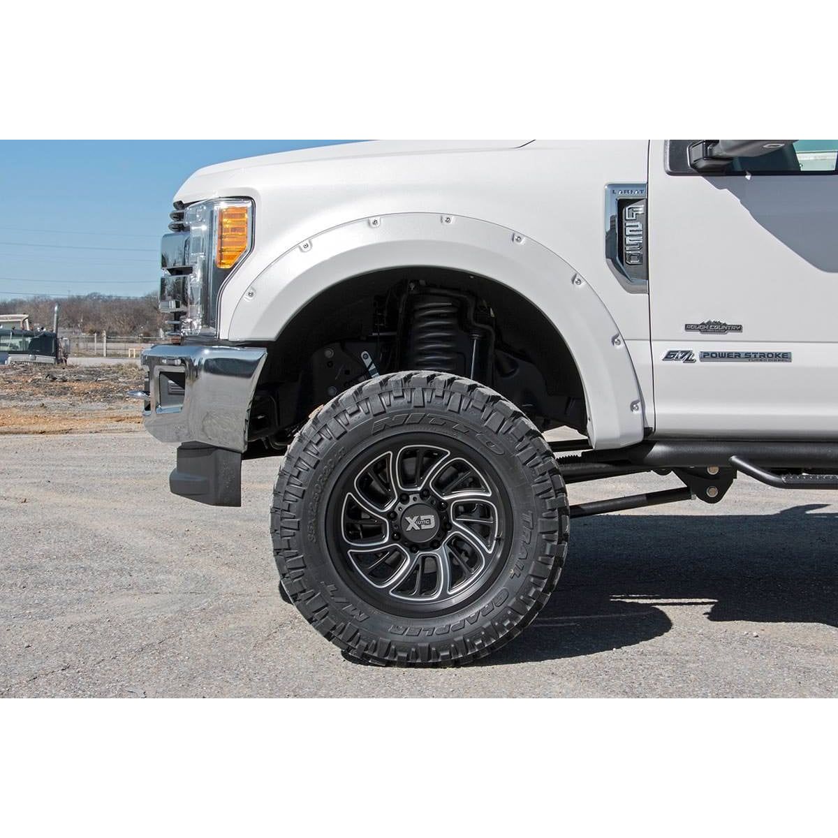 ROUGH COUNTRY Pocket Fender Flares | Ford F-250/F-350 Super Duty 2WD/4WD (2017-2022) | F-F21112A