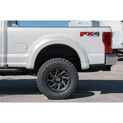 ROUGH COUNTRY Pocket Fender Flares | UX Ingot Silver Metallic | Ford F-250/F-350 Super Duty (17-22) | F-F21112-UX