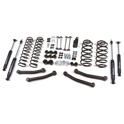 ZONE OFFROAD |  4?ǥ Coil Spring Lift Kit for 2003 - 2006 Jeep Wrangler (TJ) - 4WD -  J11N components laid out for installation.